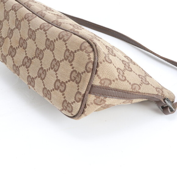 Gucci GG Canvas 07198 Leather Handbag Tote Brown Women's - Picture 5 of 10